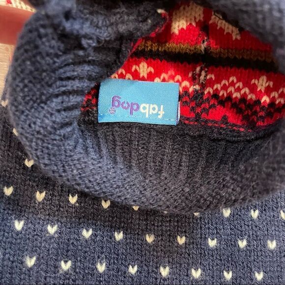 Fabdog Fair isle Stag Sweater Hollidays Christmas Sweater Outwear for small dog - Picture 3 of 7